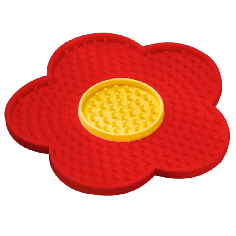 Dog Licking Pad Slow Feeders Licking Mat Silicone Licking Pad for Dry and Wet Boredom Anxiety Reducers Dropship