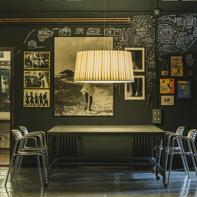 Nordic Hanging Ceiling Lights Wabi Sabi Cloth Pendant Lights Japan Fabric Room Chandeliers Hotel