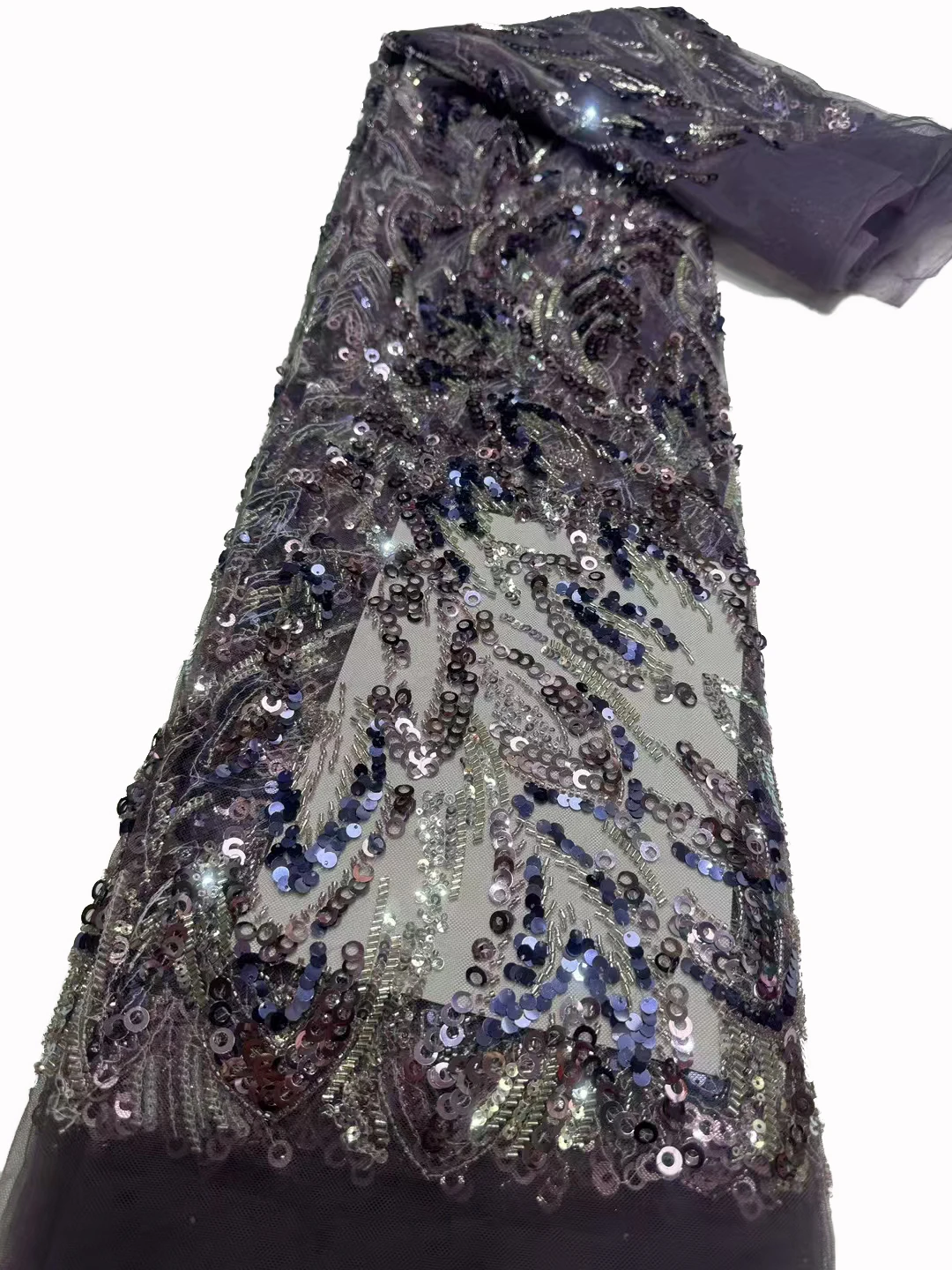 

African new lace embroidery mesh bead tube sequin embroidery, high-end wedding dress dresses evening dress fabrics