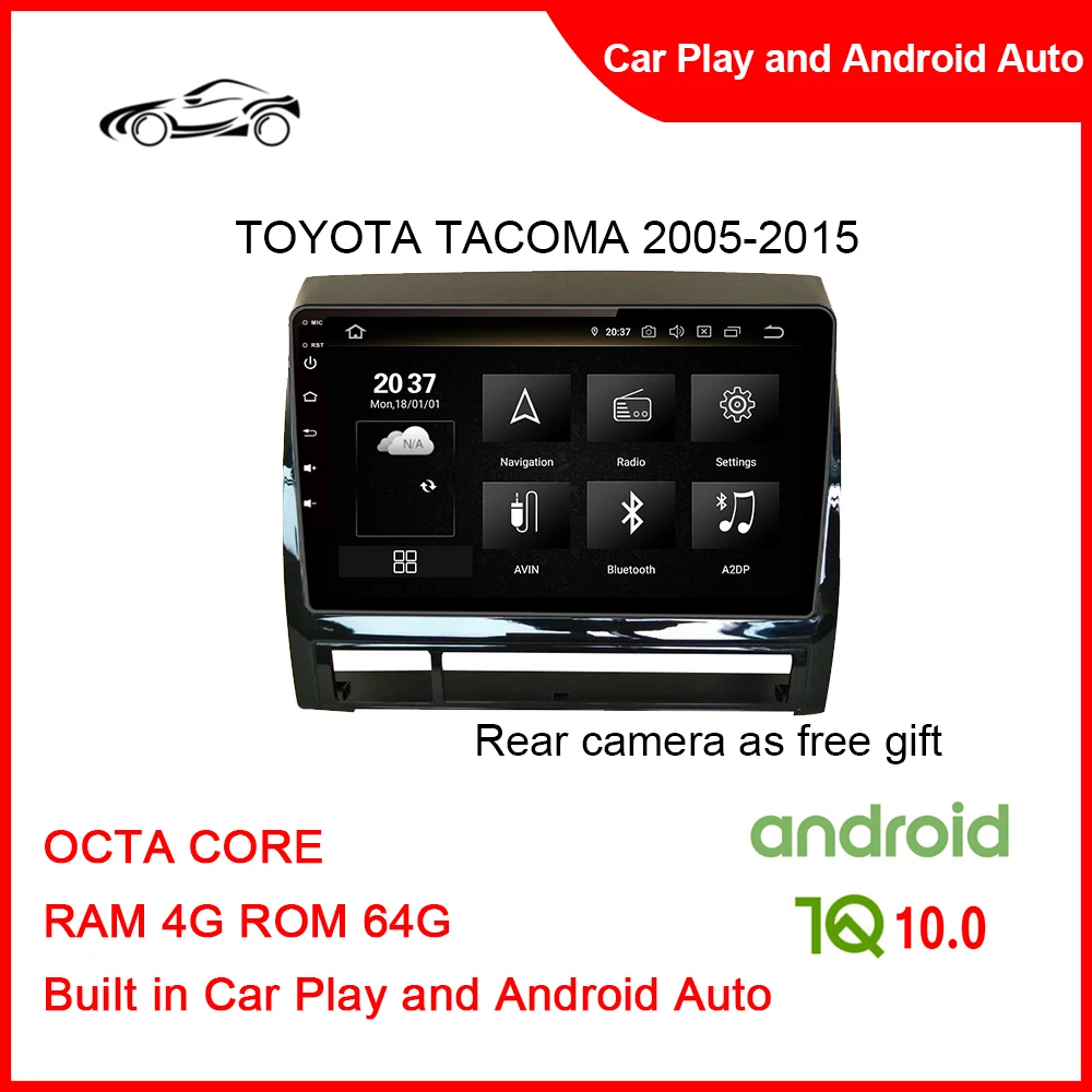 Big Screen GPS Tracking Device Car For TOYOTA TACOMA 2005-2015 9inch 4G+64G Double Din Apple Play Car Stereo Vw Polo Car Radio