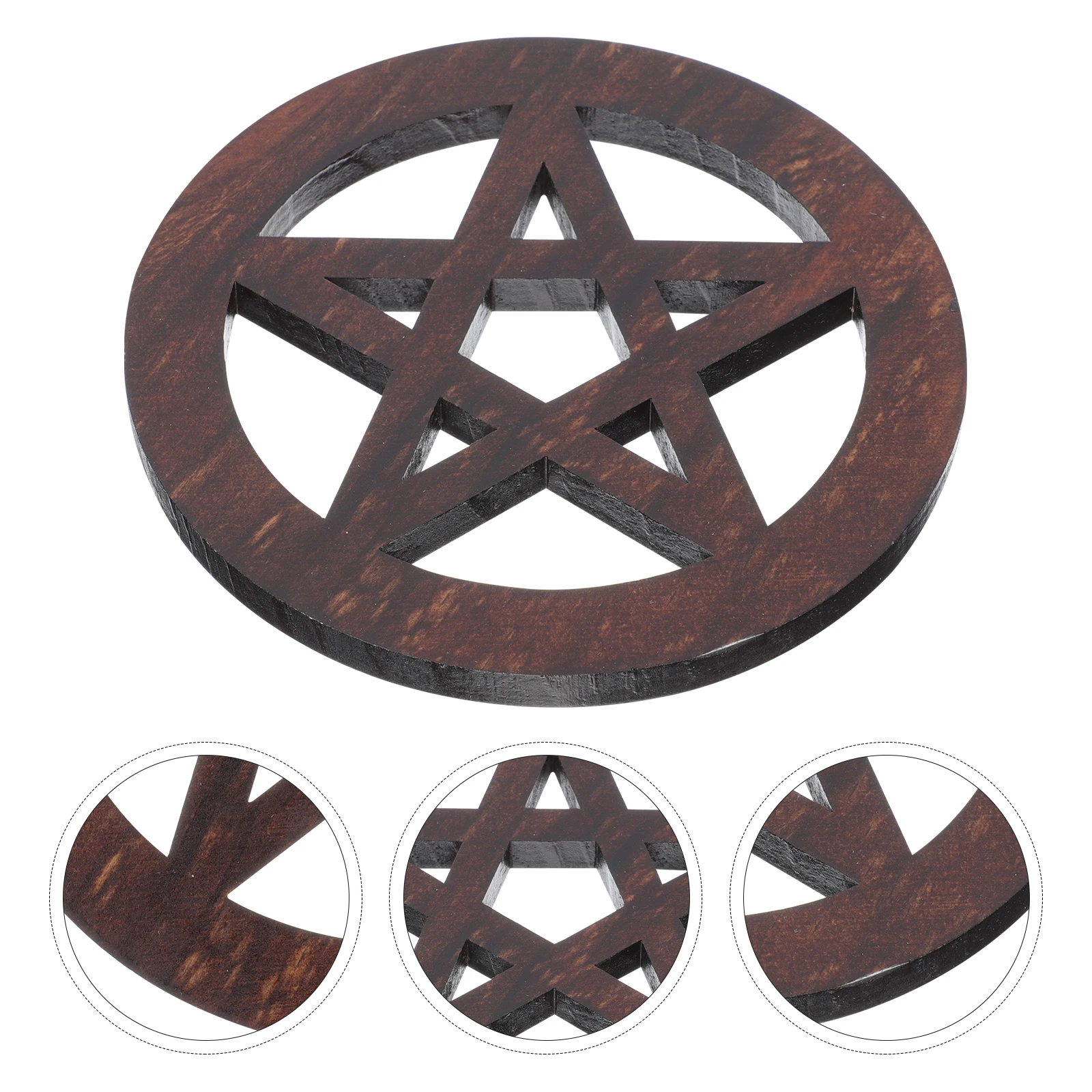 

Wooden Altar Pentagram Adornment Ornament Carved Household Decor Religious Ceremony Decor Home Spiritual Tray Gift