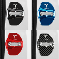 4pcs Metal Car door lock cover Protection Stickers For Tesla model 3 model X Y Auto Accessories