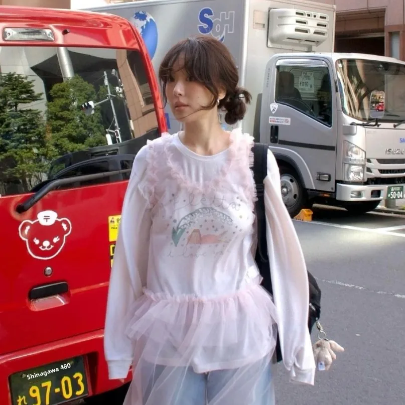 تي شيرت نسائي فضفاض مطبوع بأكمام قصيرة وطويلة، قميص قطني كاجوال للارتداء اليومي، أزياء صيفية