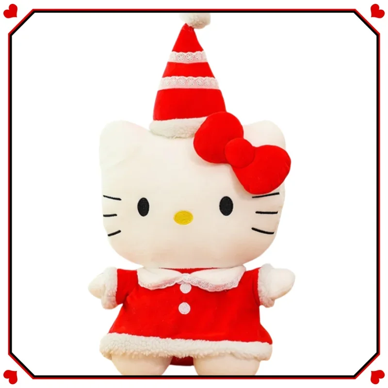 

45/55cm Hello Kitty Christmas Plush Doll Toy Stuffed Anime Kt Pillow Cute Girl Ornaments Kawaii Student Christmas Gift