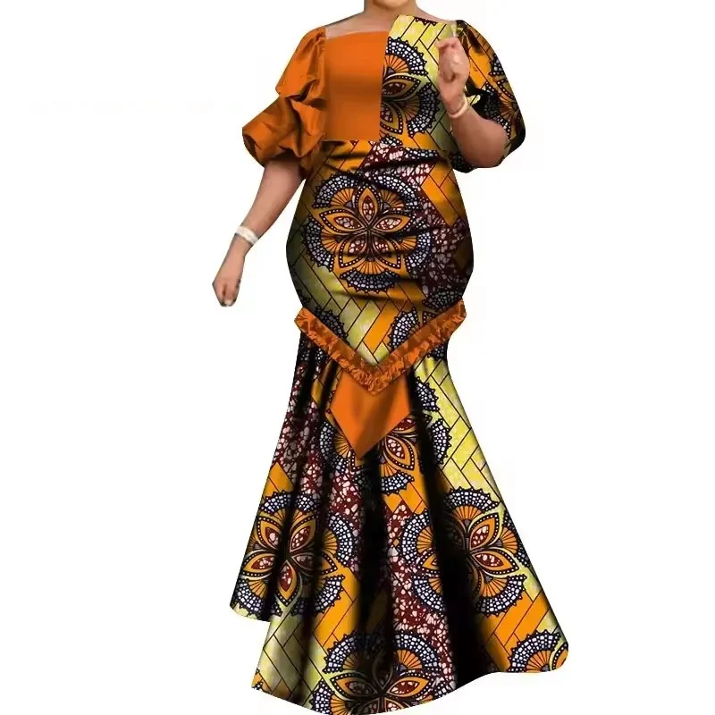 فساتين أفريقية للنساء Dashiki ثوب بازان مطرز تقليدي أنقرة رداء أخضر نيجيريا فستان حفلات الزفاف المسائية #4