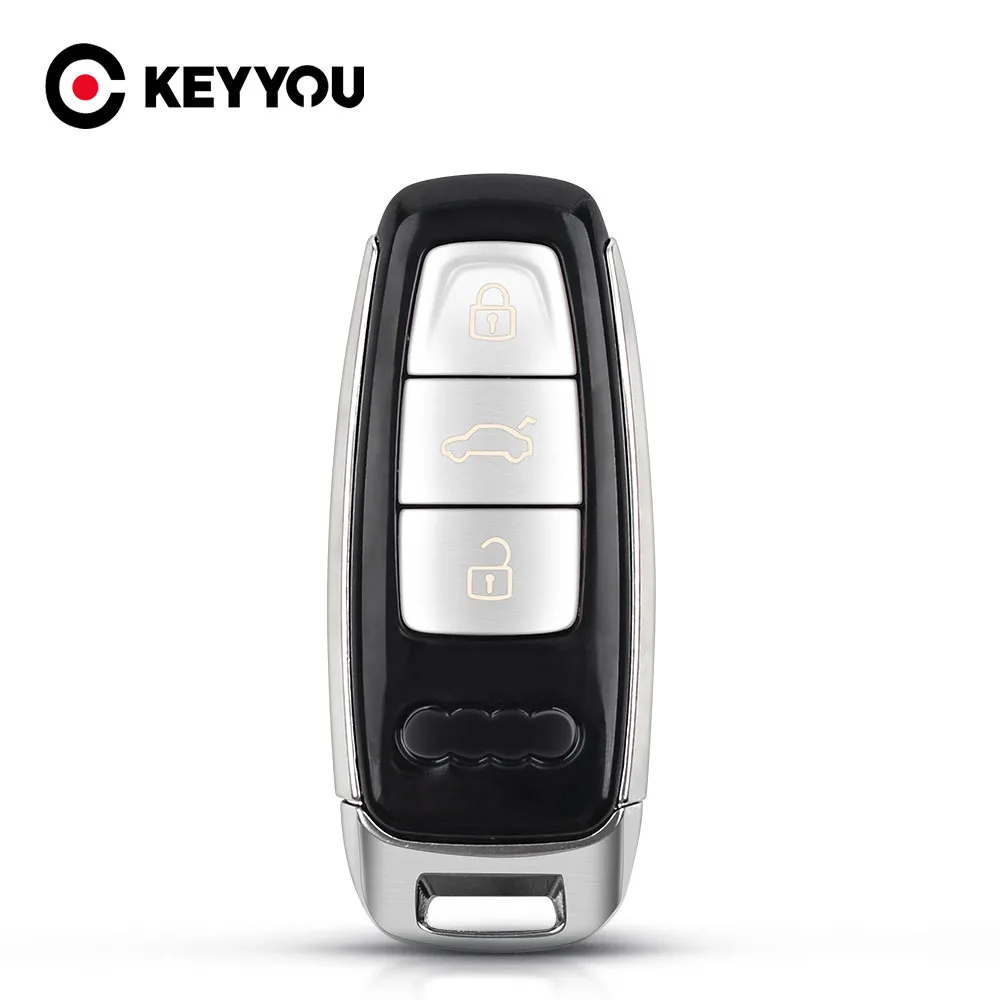 KEYYOU 3 Buttons For Audi A6 C8 A7 A8 Q8 2017 2018 2019 2020 Fob Case Replacement Remote Car Key Case Car Accessory