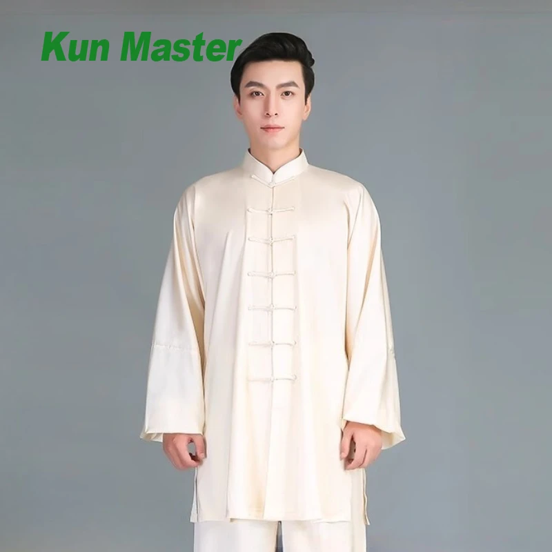 Tai Chi Suit Kung Fu Uniform for Men Women Chinese Martial Arts Clothing Lustrous Sheen Fluid Drape Loose Fit Performance Wear