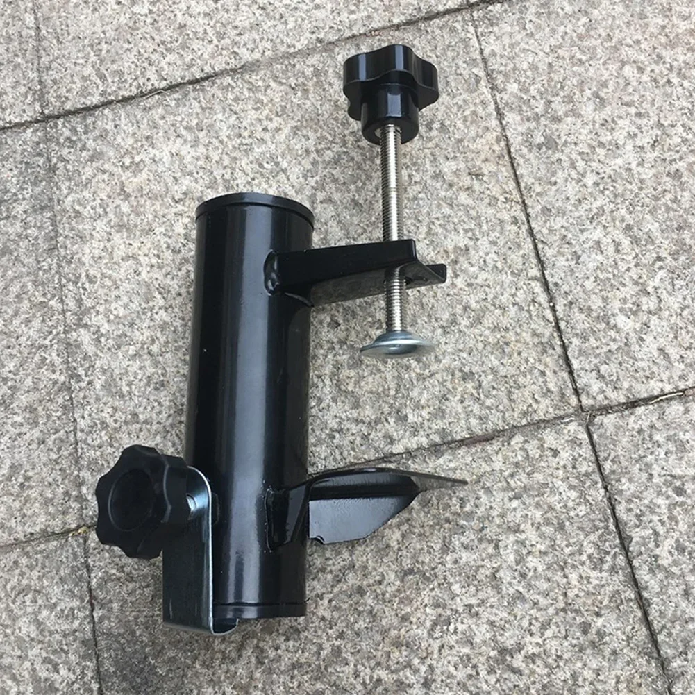 1pc Patio Umbrella Holder Outdoor Umbrella Base And Mount Stand Metal Clamp Holder For Square Railing