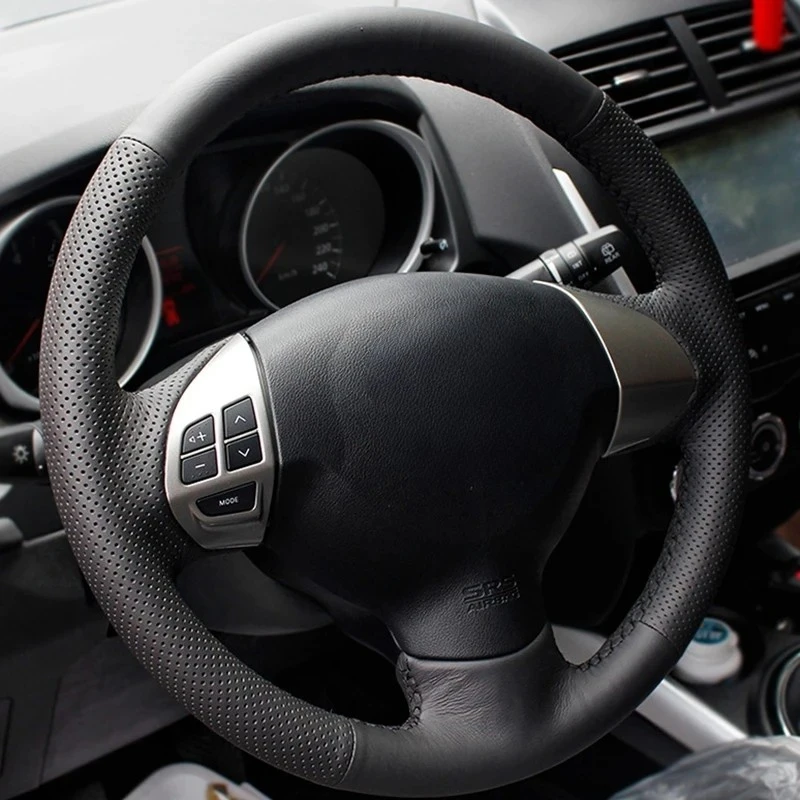 Car Steering Wheel Cover Soft Artificial Leather For Mitsubishi Lancer X 10 2007-2015 Outlander 2006-2013 ASX 2010-2013 Colt