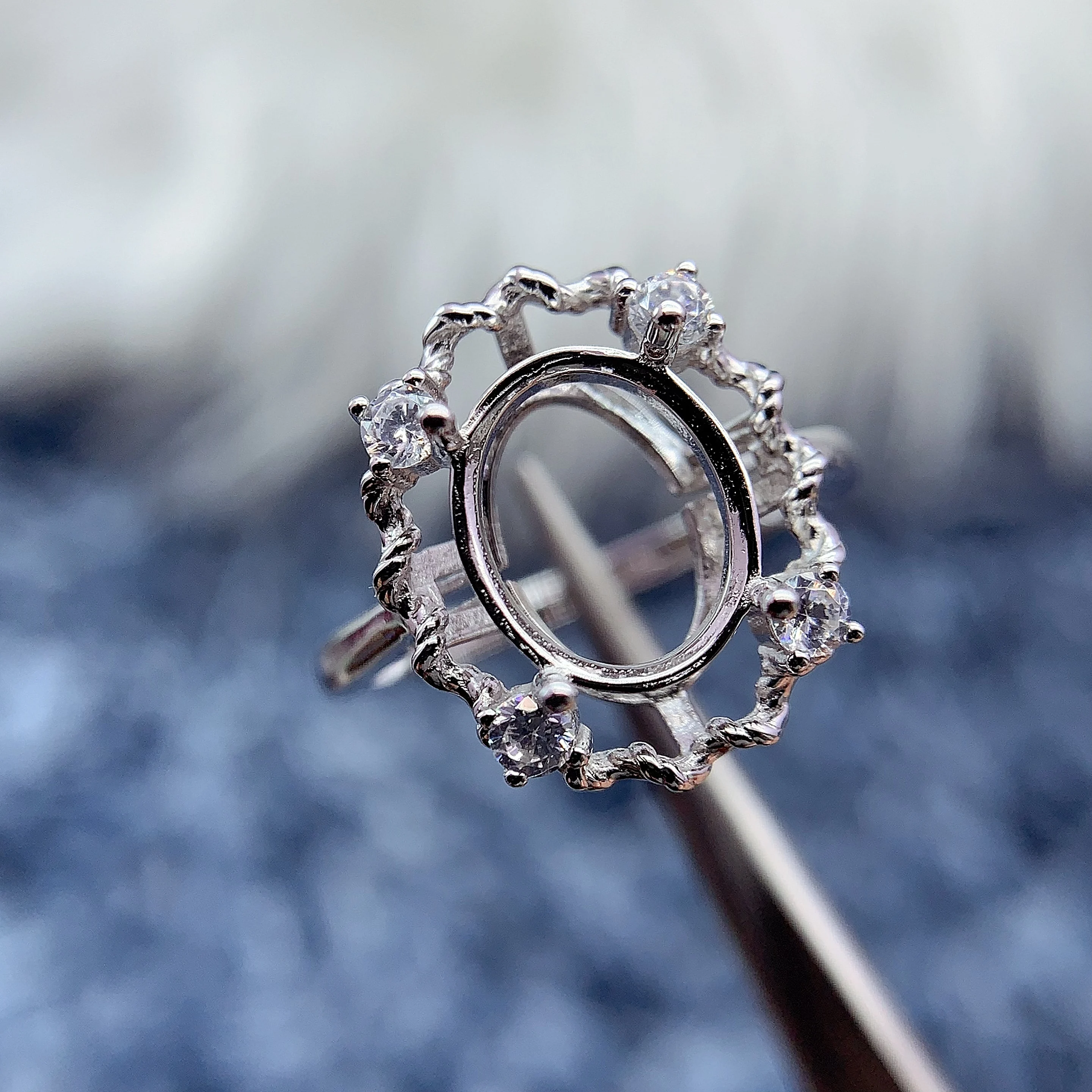 

MeiBaPJ инкрустация овальная 8*10 мм S925 стерлингового серебра DIY кольцо установка женский подарок тонкий шарм свадебные роскошные универсальные ювелирные изделия оптом