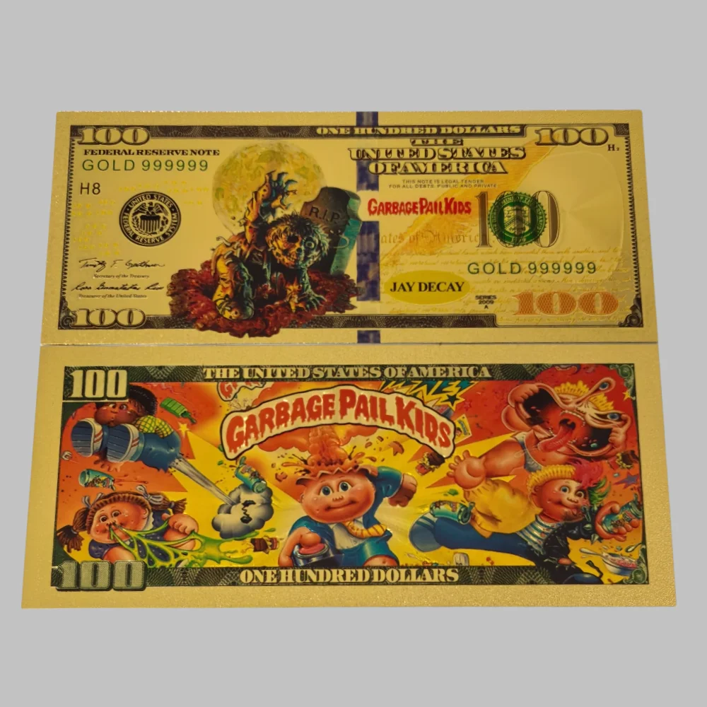 Personaggi dei cartoni animati americani Secchio della spazzatura Bambini Banconote d'oro Divertente gioco di carte di scherzo per bambini Collezione di regali di Natale di compleanno