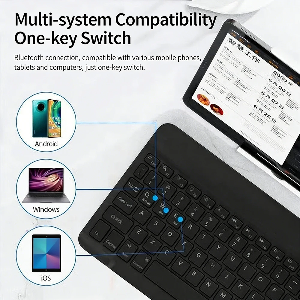 JP-Bluetooth Keyboard and Mouse For iPad Xiaomi Samsung Huawei Phone Tablet Slim Mini Wireless Keyboard For Android IOS Windows
