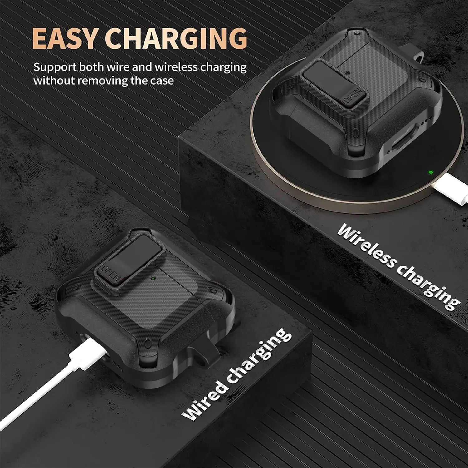 حافظة جديدة 2025 لأجهزة Airpods 4 حافظة واقية مع قفل آمن مقاوم للصدمات مع مجموعة تنظيف لأجهزة AirPods 4 Generation