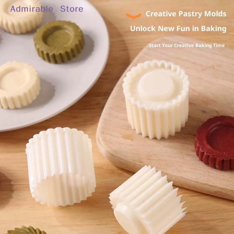 wDetachable Pastry Mold Stamp Mooncake Mold Pastry Cake Decorating Tool Hand Pressure Home Diy Baking Mold