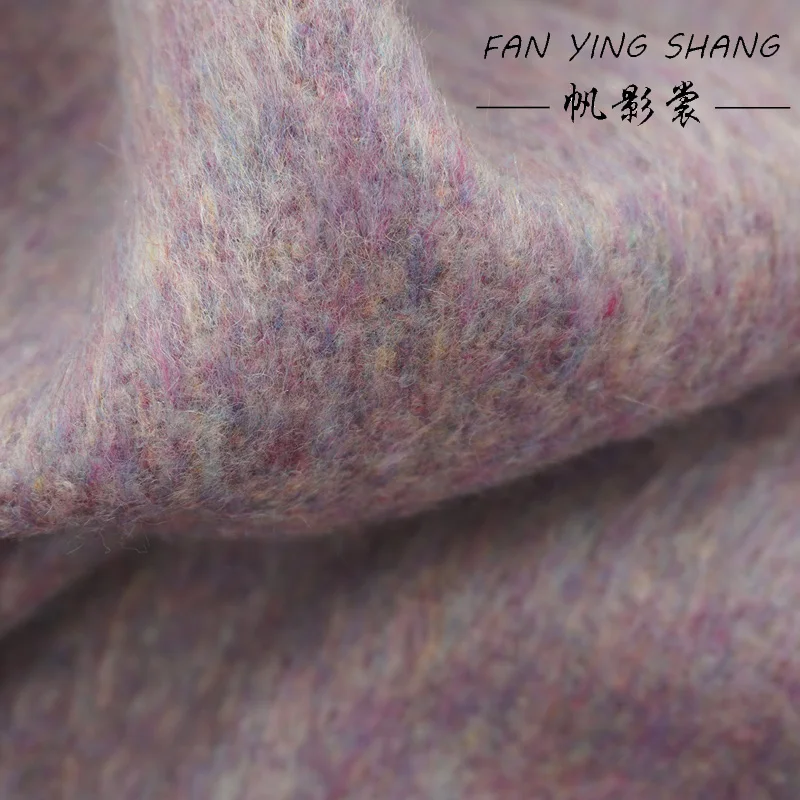 

2025 Colored Purple Hair Pulling Wool Tweed Fabric For Coat Telas Costura Tissus Couture ткань Sewing Stoffe Tecido Cloth