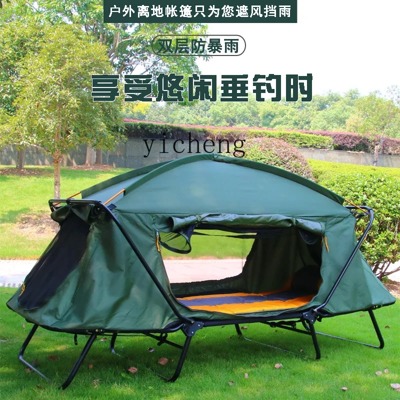 ZK tent outdoor camping rain-proof thickened camping double-layer cold-proof fishing special off-ground tent