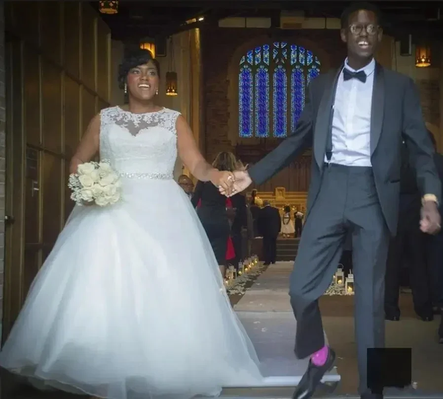 Appliques africaines personnalisées a-ligne Robe De mariée Robe De Mariage balayage Train Appliques perles ceinture Style campagnard robes De mariée