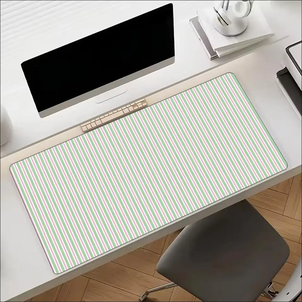 Vertical Striped Minimalist Solid Large Mouse Pad Non-Slip Rubber With Stitched Edges For Gaming Setup And Desktop Decoration