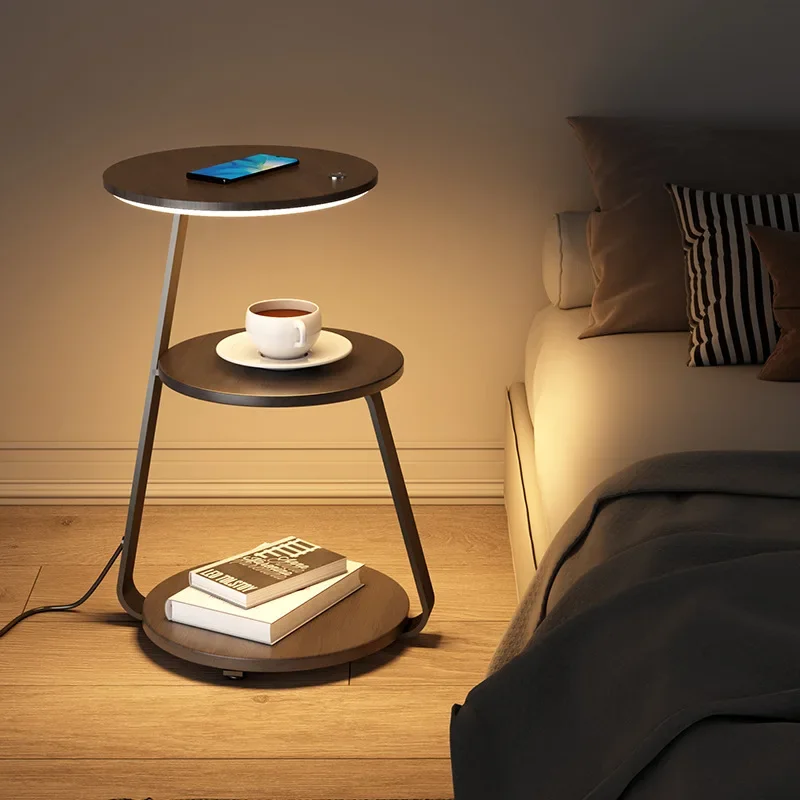 Nordic Multifunctional Sofa Led Floor Lamp Bedroom Wireless Charging Bedside Lights Home Decoration Standing Lighting Luminaire