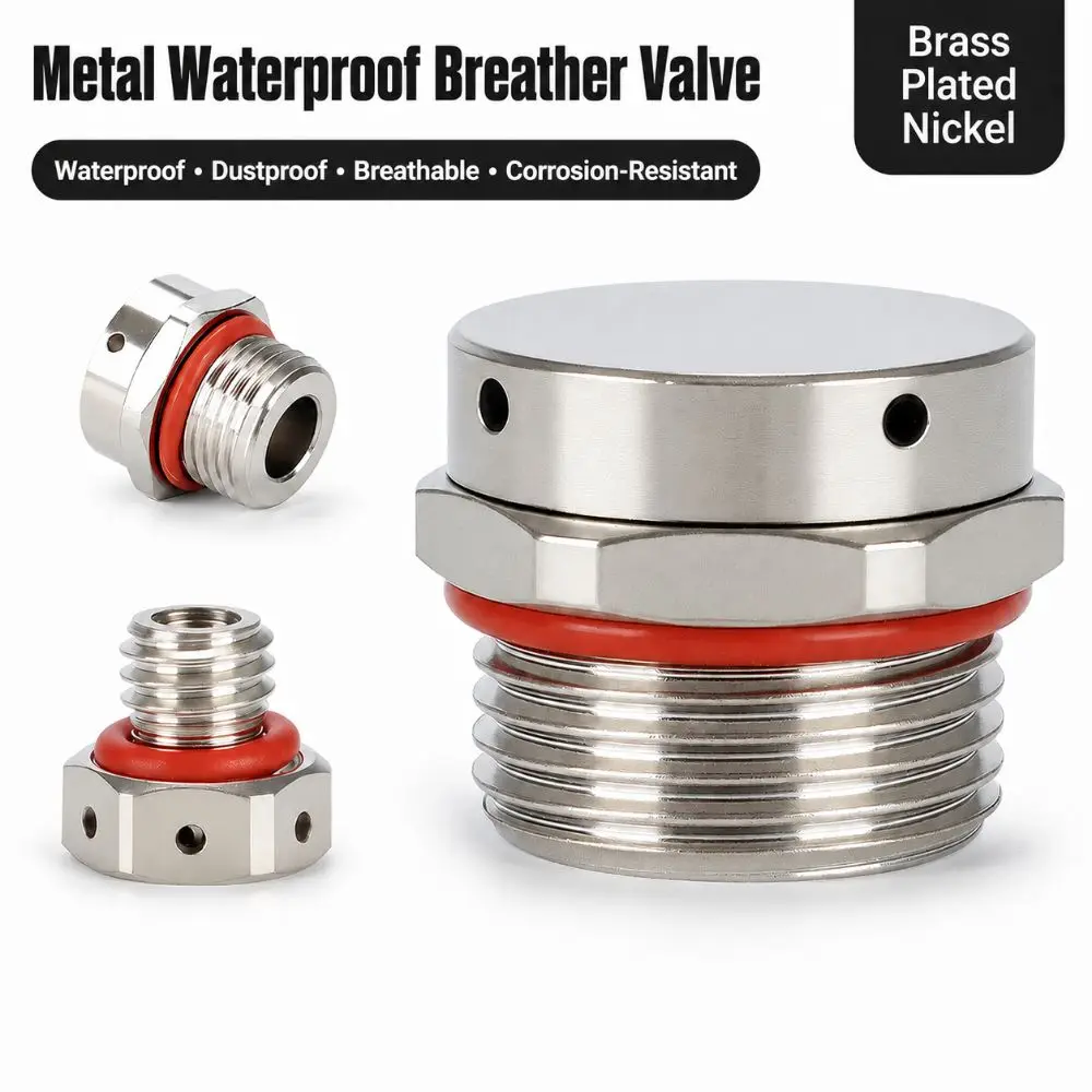 Durable Waterproof Vent Plug Nickel Plated Brass Pressure Balance Plug M5 M6 M8 M10 M12 M16 M18 M20 Metal Screw Plug