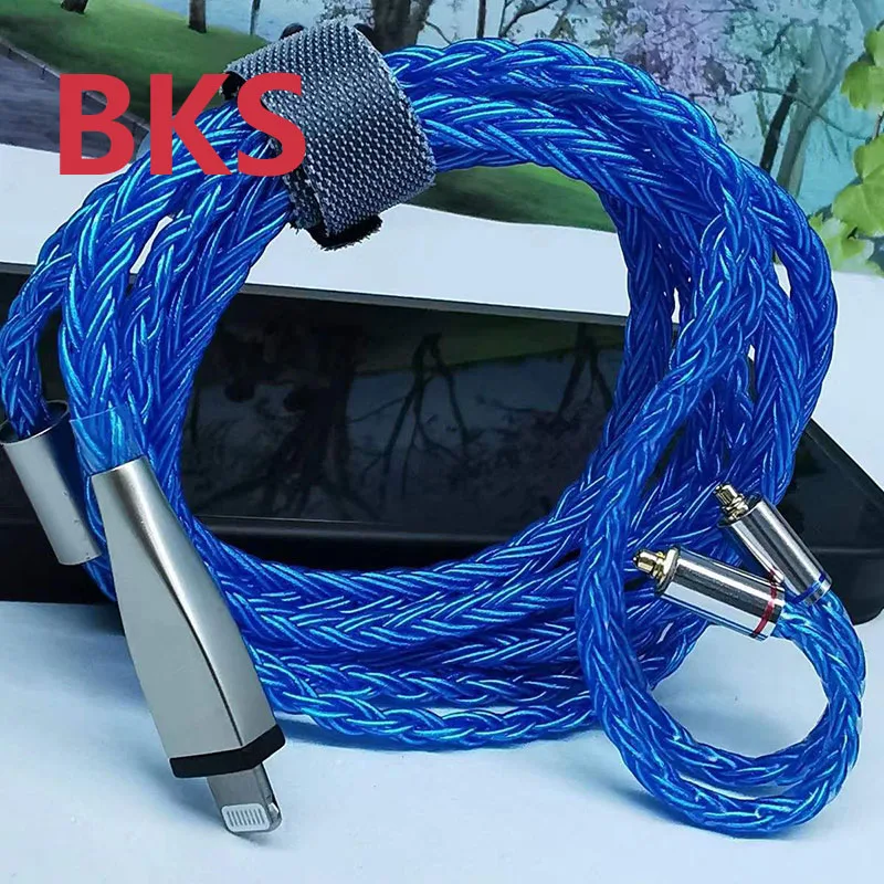 

DIY MMCX Lightning for Iphone 16-Strands HeadPhone Upgraded Cable OCC with 5N Purity Silver Earphone Custom Cable