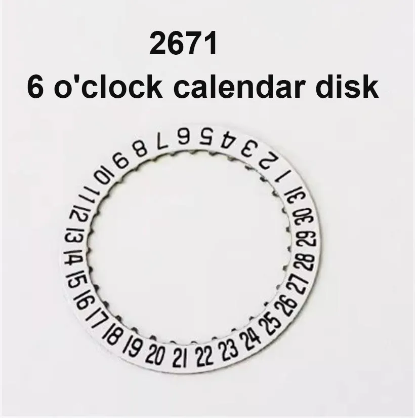 Adatto per movimento originale svizzero ETA 2671 3 in punto 6 in punto calendario disco 2671 parti di riparazione movimento accessori per orologi