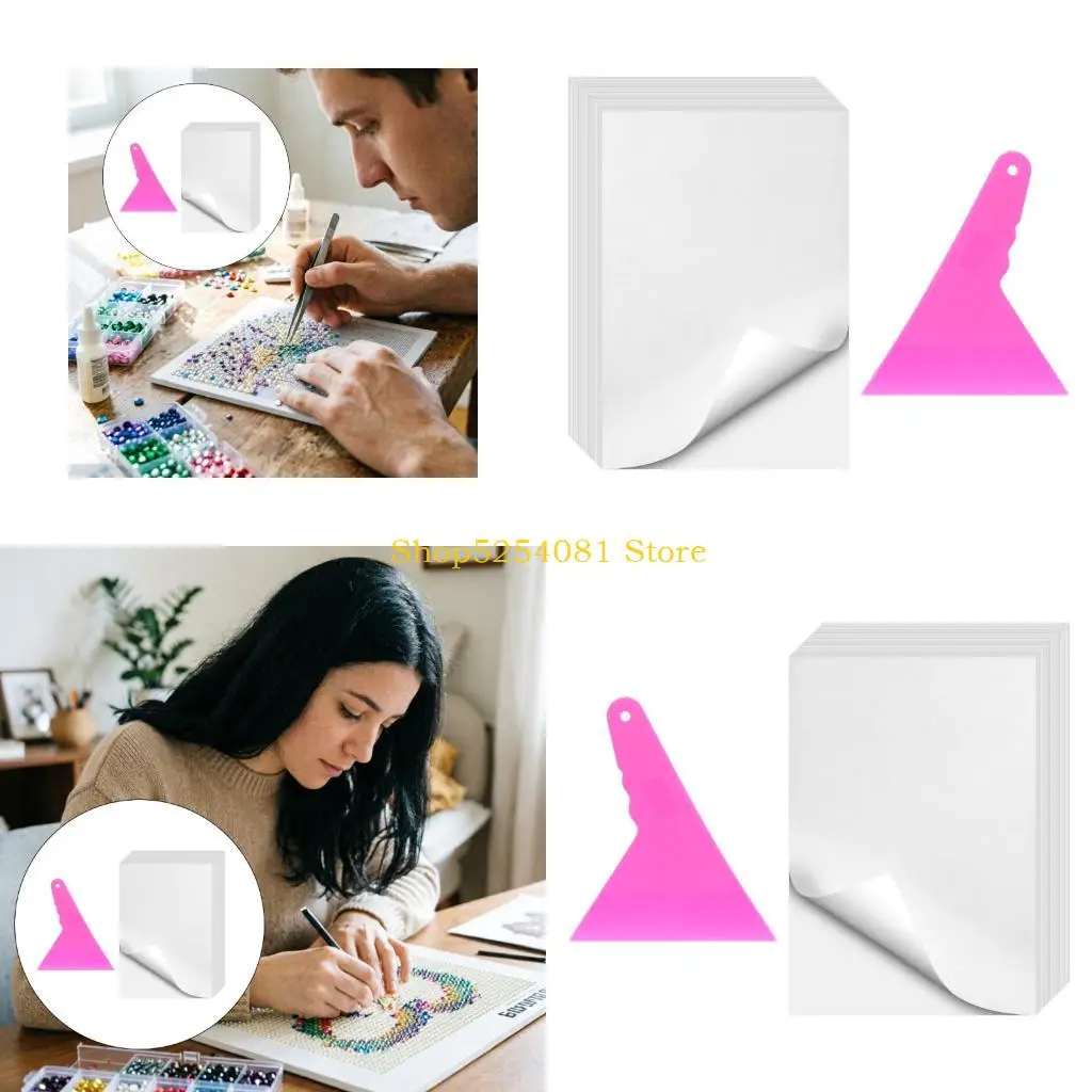 AXYC Nonstick Release Paper Set, 15X10CM Cover Sheets with Press Tool for Canvas Placement Work, Craft Project Planning, and