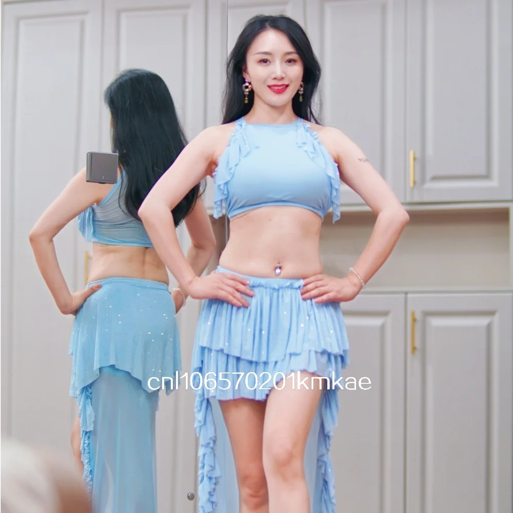 Sexy Beginner Belly Dance Eastern Dance New Practice Suit Up Performance Costume Fitn Sportswear Practice