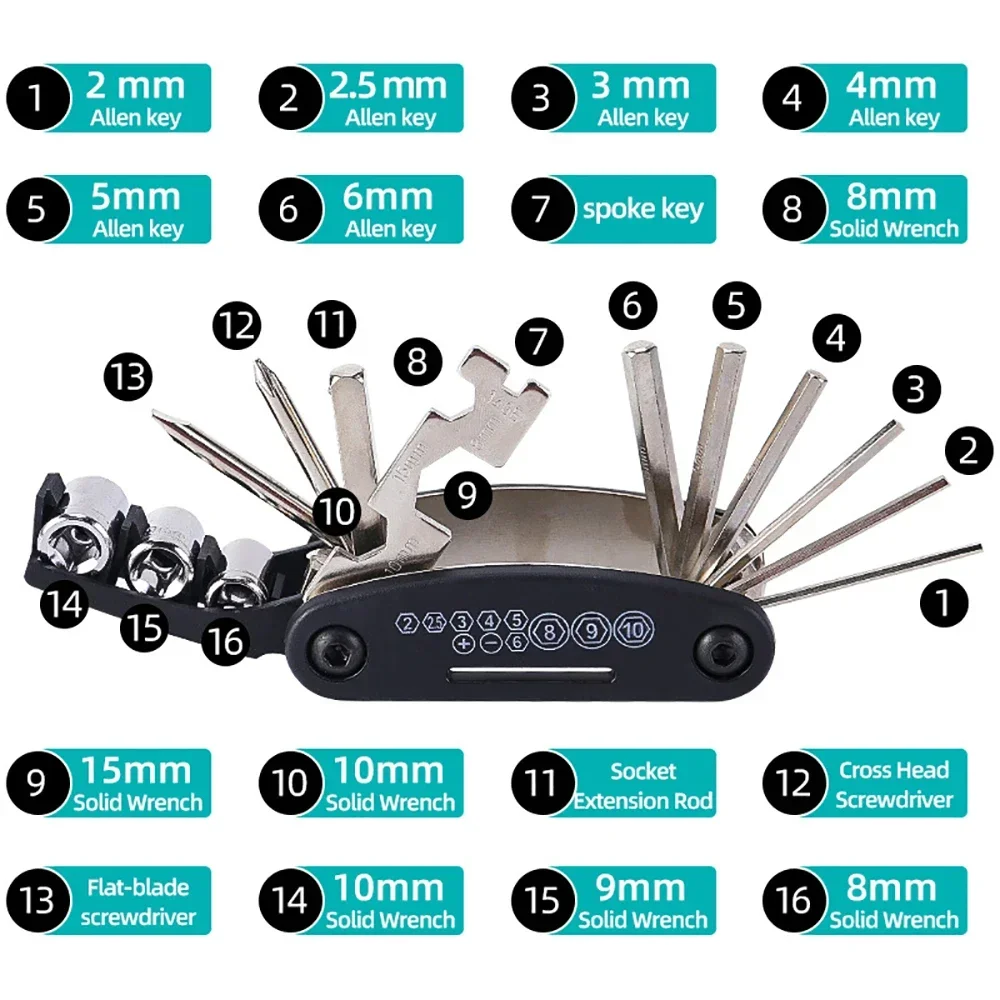 V-strom Fit For Vstrom 650 1000 250 1050 xt DL1000 DL650 dl250 vstrom650 Motorcycle Multifunction Tool Repair 16 functions Screw