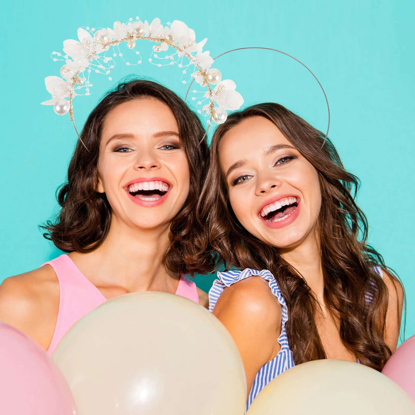 

2Pcs Elegant Headband Alloy Bridal Tiara Wedding Party Festival Photo Prop Fashion Hair Accessory Simple Crown