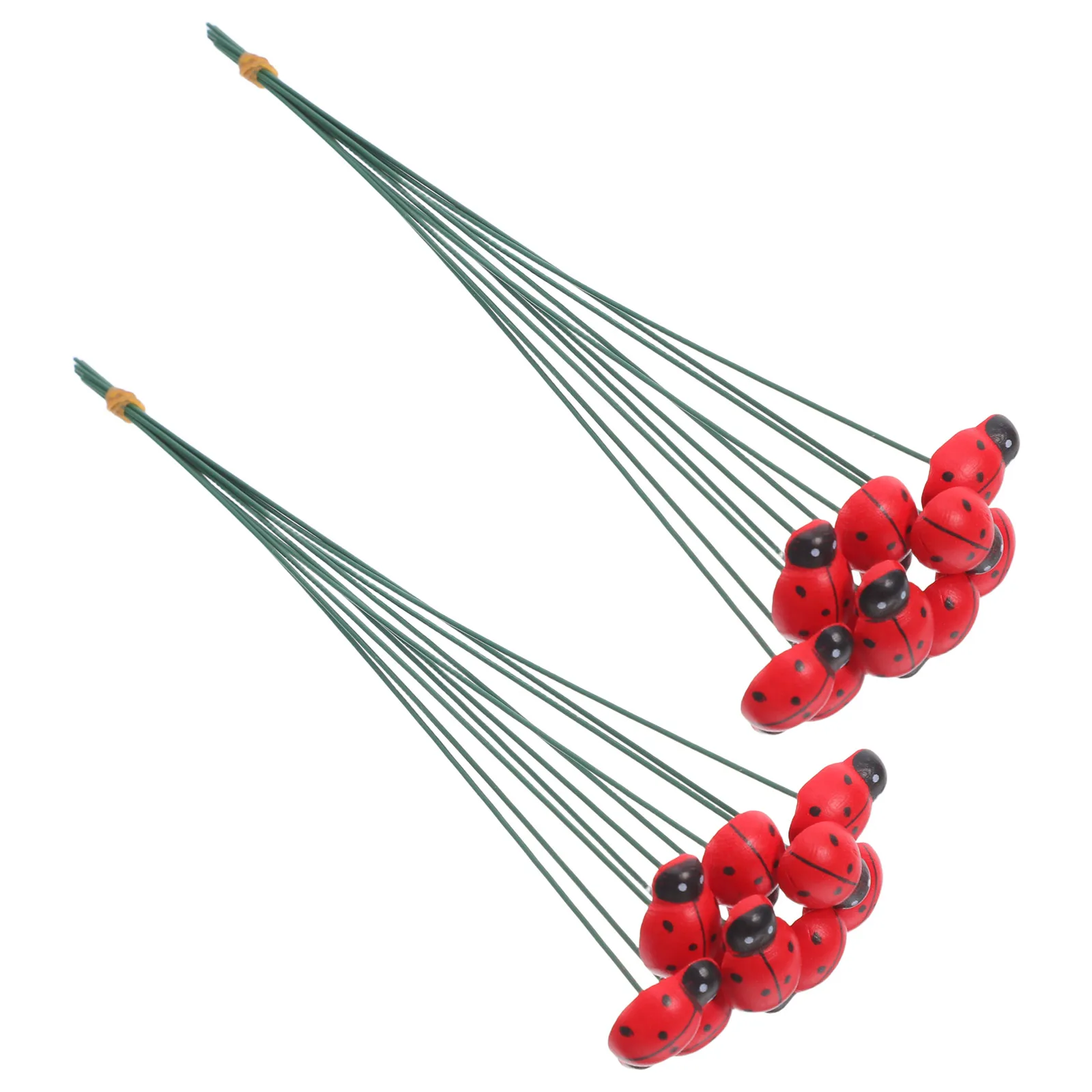 

20pcs Wooden Ladybug Decorative Stakes Colorful Outdoor Lawn Patio Backyard Decor Garden Sculptures Statues Yard Ornaments Wood
