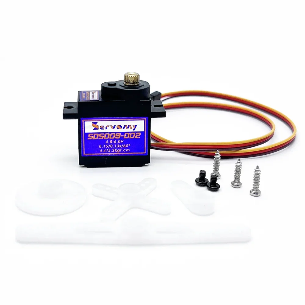 4pcs Servomy SDS009-02 9g Servo 4.4Kgf.cm 0.15 Sec/60° No Load 4.8V Digital Metal Gear Low Profile for Flat Running Drift Rc Car