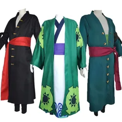 Fantasia Wano Country Roronoa Of Zoro Cosplay Kimono Anime Pirate Disfraz Costume Men Male Halloween Carnival Party Clothes