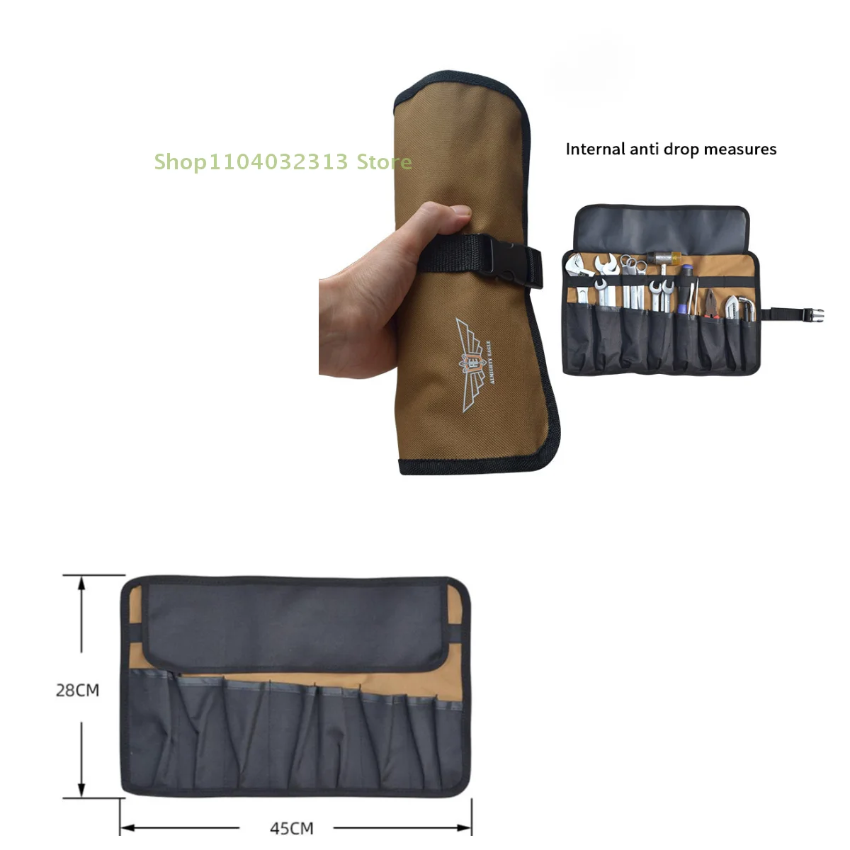1PC Storage Bag Toolkit Oxford Cloth Roll Portable Pouch Bag Wrench Tool Foldable Spanner Hammer Camping Pocket Tool