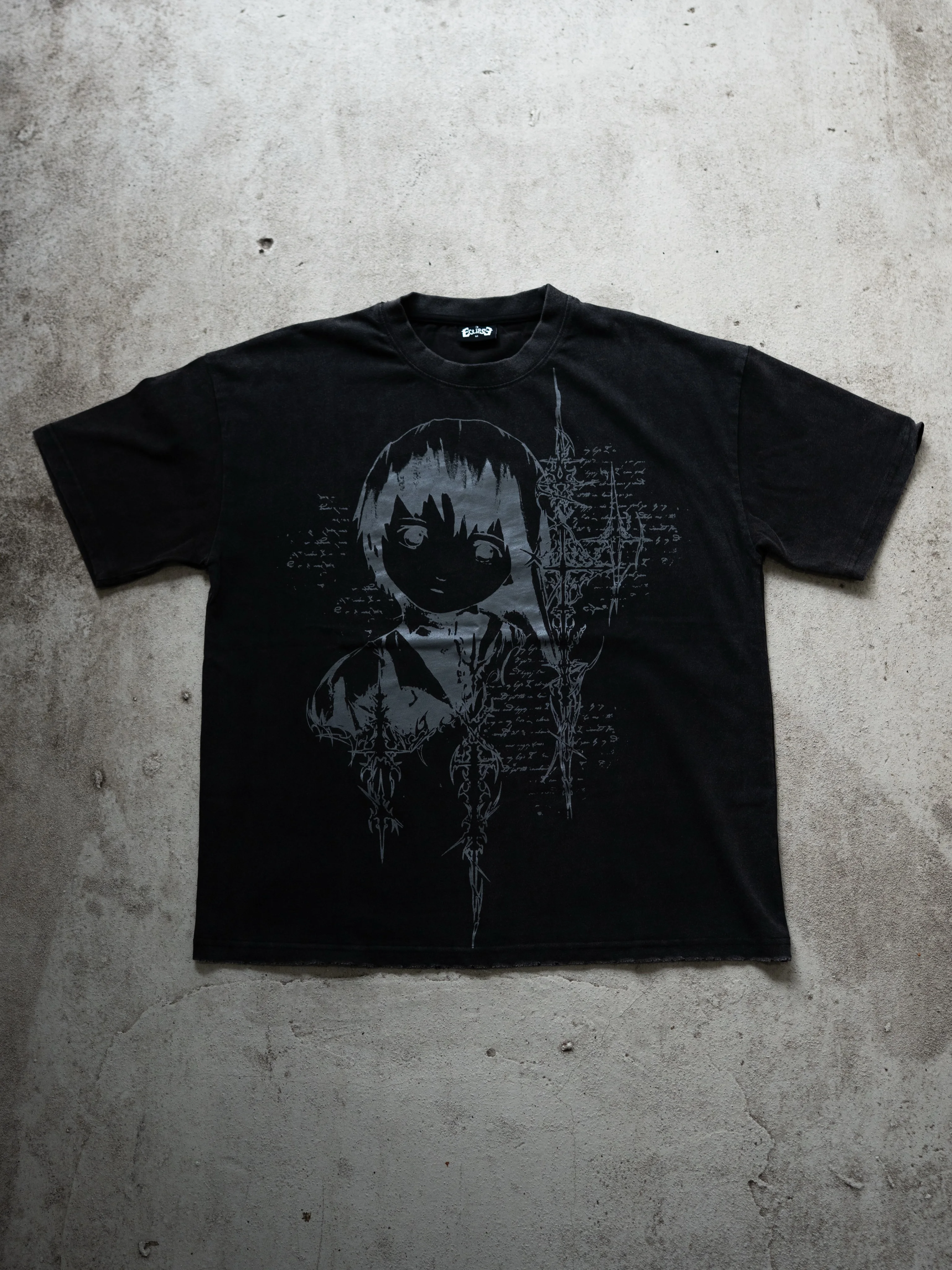 2026 Y2K Harajuku Anime Oversized Lain Serial Experiments Gothic Cross Grunge Graphic White Short Sleeve Streetwear T Shirt Tops