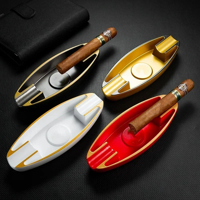 

Monsoon boat shaped cigar ashtray lightweight and portable ashtray luxurious and atmospheric dual slot for home office outdoor