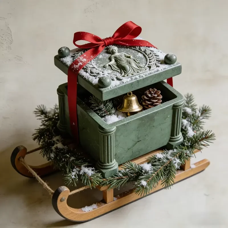 Vintage French Rose Garden Resin Storage Box Hand Painted Green Patina Classical Relief Decorative Container for Terrace Home