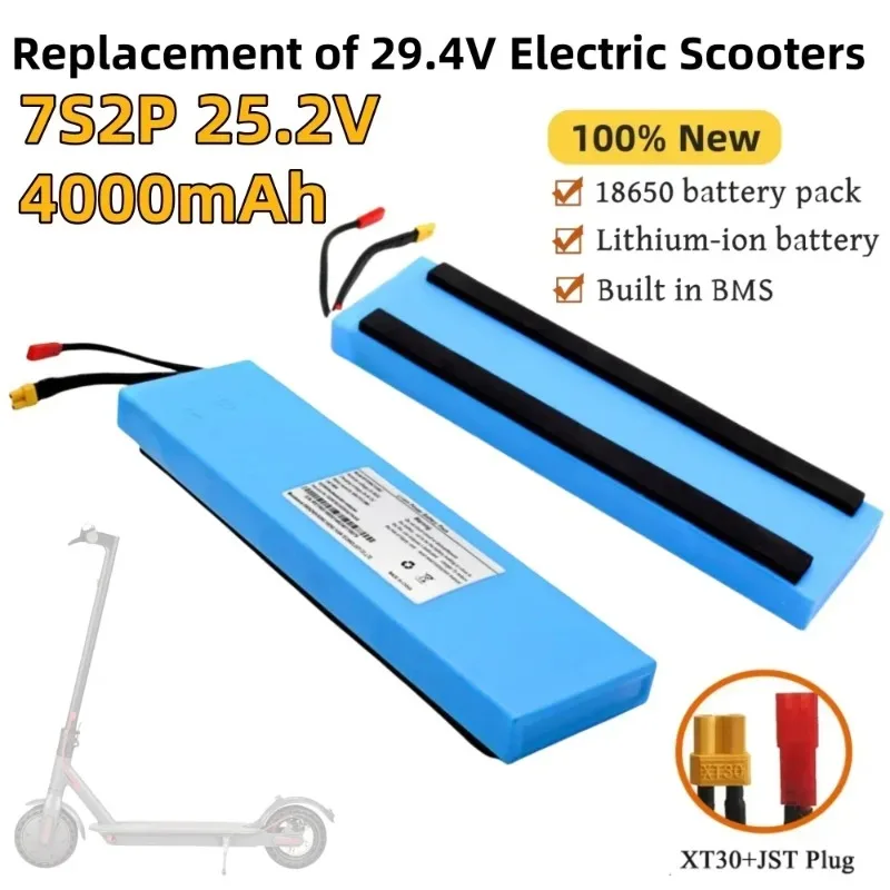 

4000mAh 18650 7S2P Li-ion rechargeable battery pack 25.2V suitable for battery replacement of 29.4V electric scooters