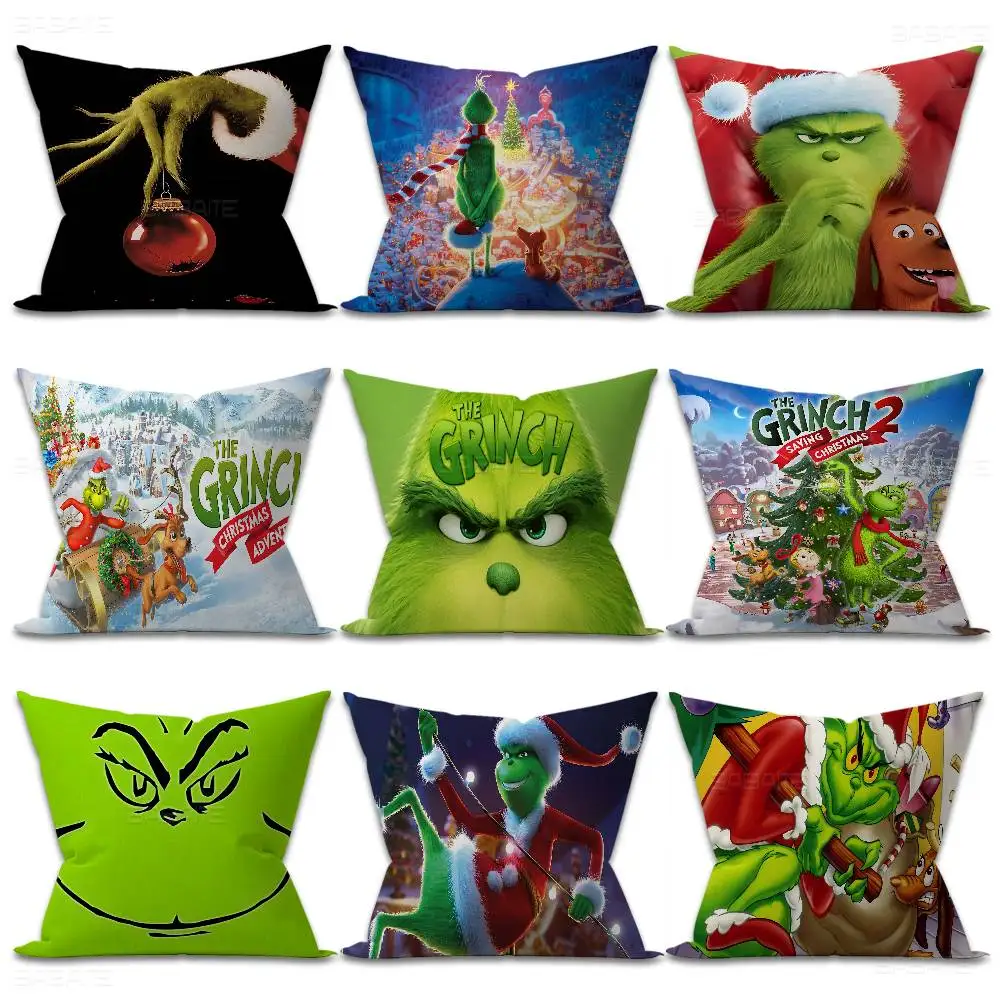 Cartoon T-The G-Grinchs Pillow Cushion Cover Pillowcase Living Room Sofa Home Decor Customized