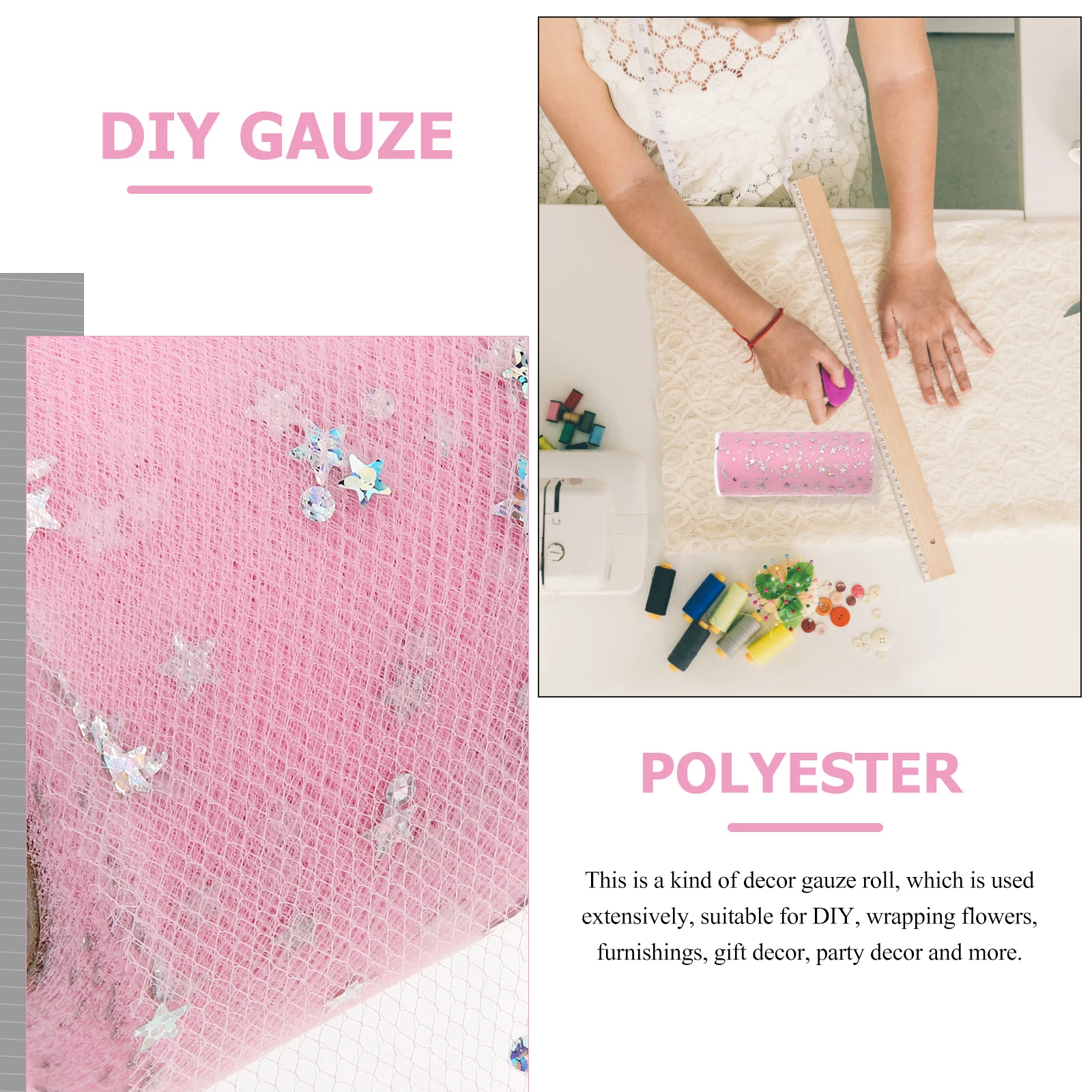 

1 Roll Tulle Ribbon Thin Sheer Glitter Cuttable Mesh Ribbon for Gift Crafts Party Wedding Decoration DIY Tulle Fabric