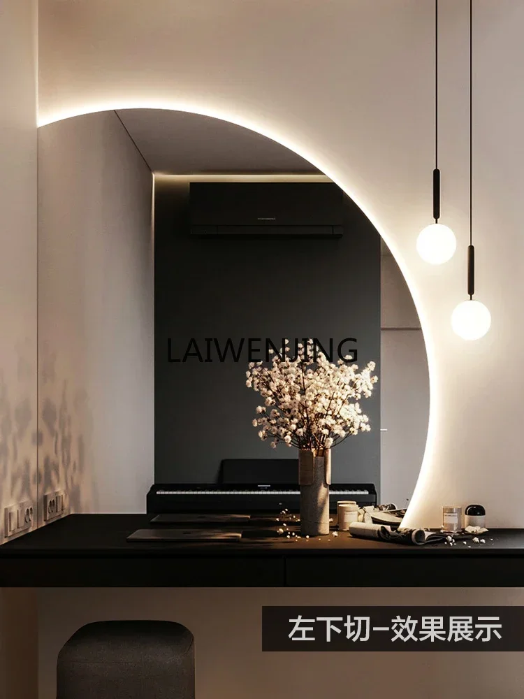 YS6 special-shaped smart bathroom bathroom cosmetic mirror wall-mounted luminous cosmetic mirror semicircle