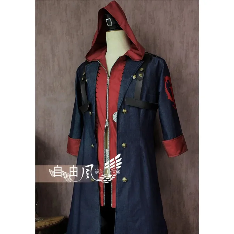 

DY20Devil Cos Nero Cry 4, костюмы для косплея, Nero, мужская игровая форма, парик, длинное синее пальто, толстовка с капюшоном, ремень для ног, карнавальная стоимость Хэллоуина