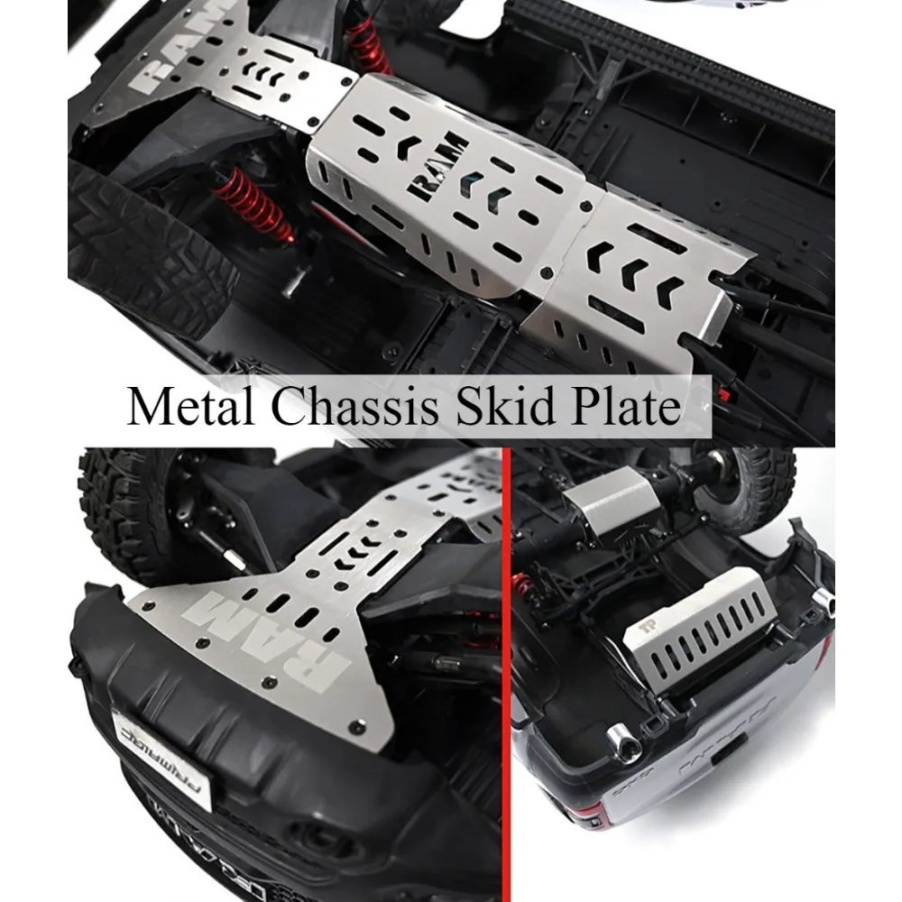 RC Monster Truck Upgrade T‑POWER Metal Chassis Skid Plate 1/8 Customized For KM Traction T‑Rex Modified Hobby Spare Accessories