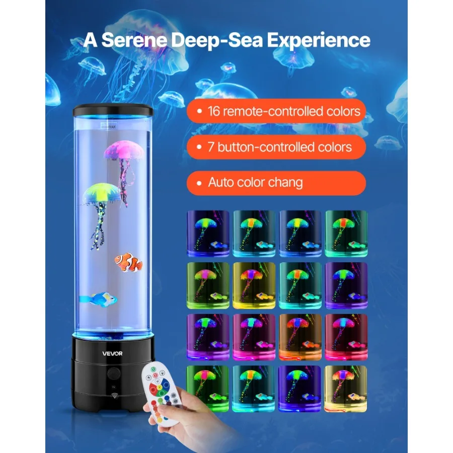 Sensory Bubble Tube Lamp 16 Remotntrolled Color Water Fish Lamp