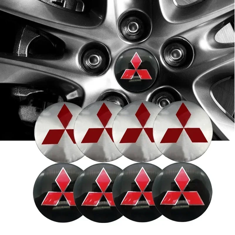 56/60/65mm Aluminium Car Wheel Center Caps Sticker for Mitsubishi ASX Lancer L200 Pajero Outlander Eclipse Galant Ralliart