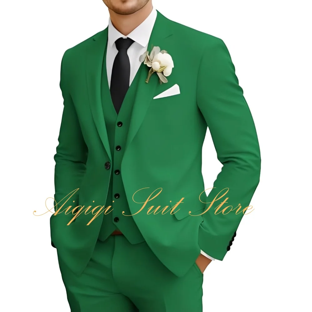 

Men's Suits 3 Piece Slim Fit Suit for Men Wedding Elegant Formal Business Groom Prom Tuxedo Dinner Party Men Suit