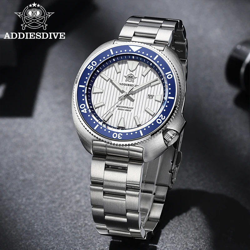 ADDIESDIVE Men's Diving Watch 200 Waterproof Sapphire Glass Quartz Watch BGW9 Luminous Stainless Steel Business Fashion Watch image 5