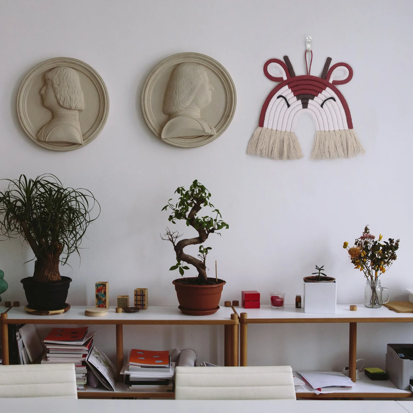 

Cotton Hand-Woven Pendant Chic Wall Art Pendant Indoor Hanging Decoration Nordic Style Home Room Accent Wall Decor Unique Woven