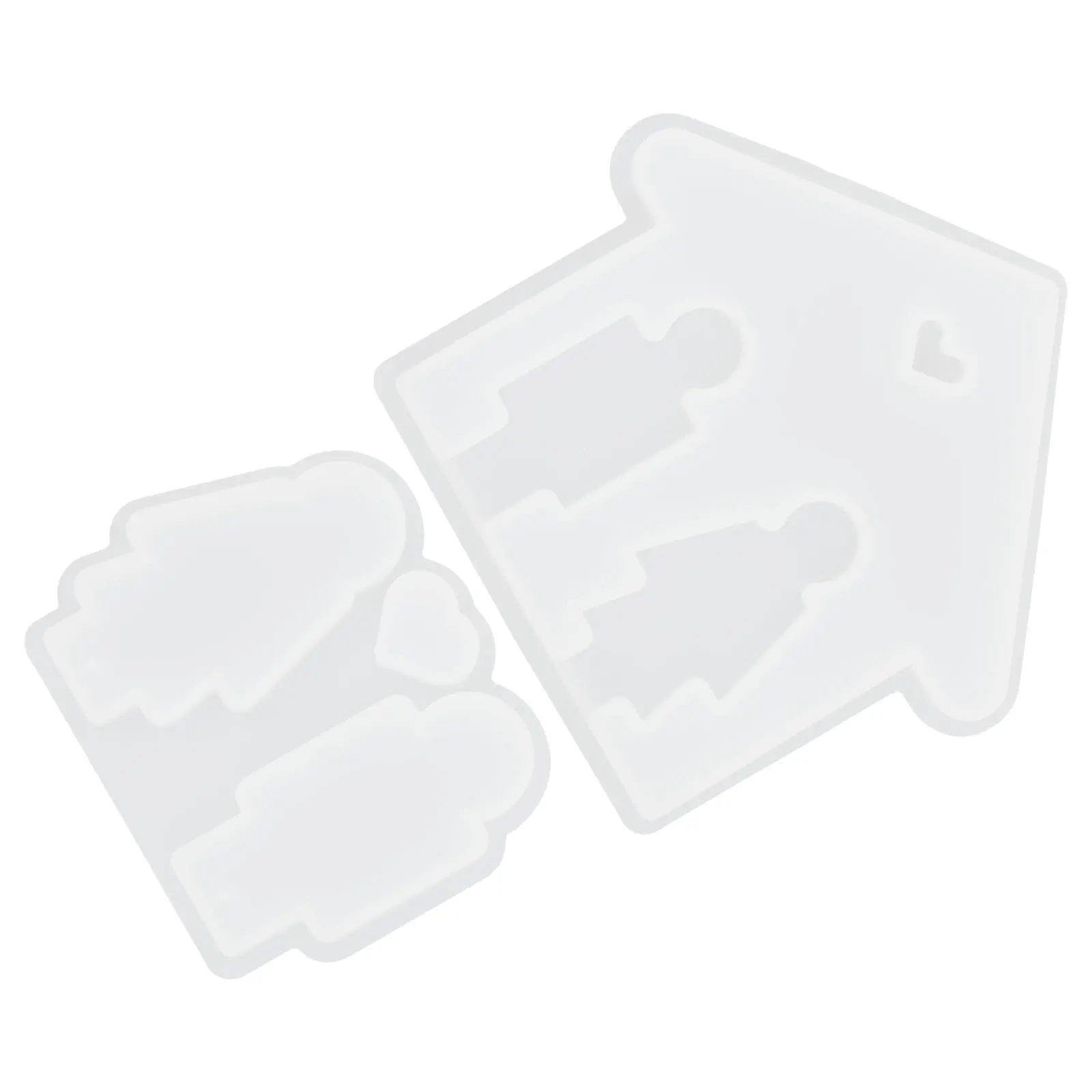 

2pcs Keychain Mold DIY Silicone Molds Couples Pendant Lightweight Portable Easy Clean Demold Jewelry Accessories Parts