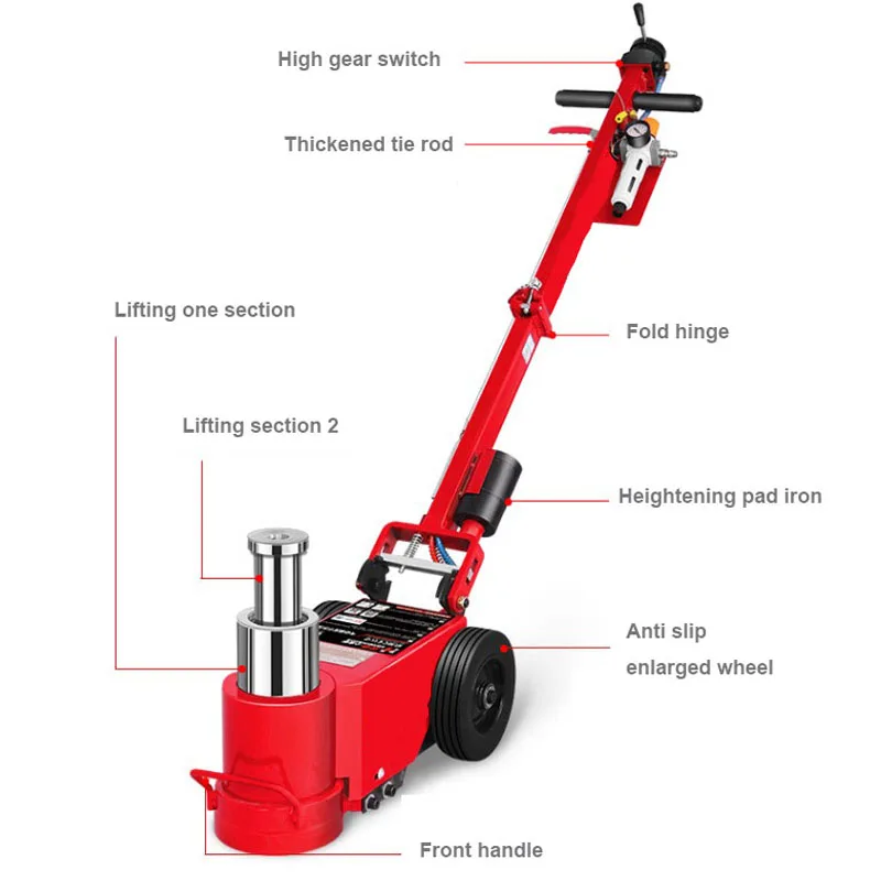 

KOTUMY New Horizontal Pneumatic Jack 30T Hydraulic Auto Repair Shop Jack Professional Tool For Auto Repair